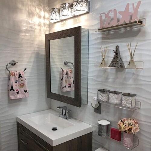 Clear Acrylic Floating Wall Shelf Nursery Kids Bookshelf Display Organizer