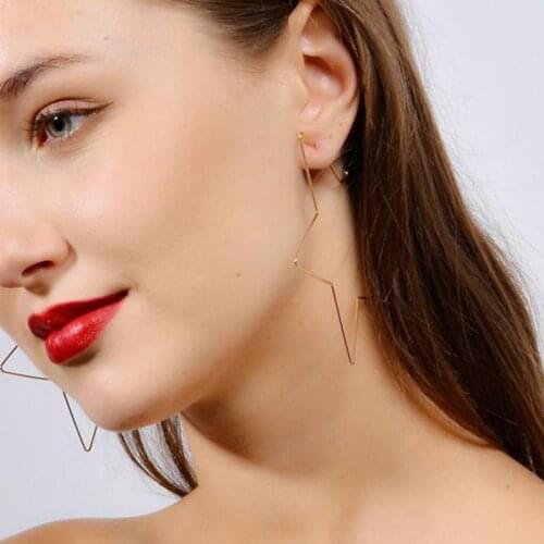 Exaggerated simple five-pointed star hollow metal earrings Earings Fashion Jewelry 2017 Earrings For Women Statement Earrings