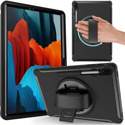 Hard PC Silicone Shell 360 Rotation Shockproof Fundas Tablet Case for Samsung Galaxy Tab S7 Plus S7plus T975 T970 T976B Cover