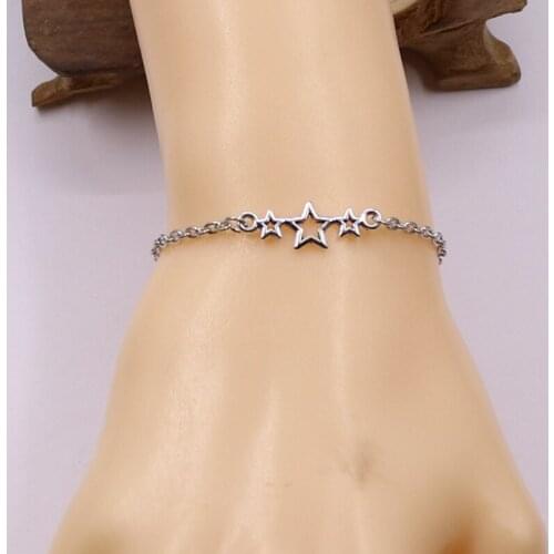 1Pcs Handmade Star Charms Bracelet Delicate Pentagonal Women Chain Feminina Lovers Engagement Jewelry