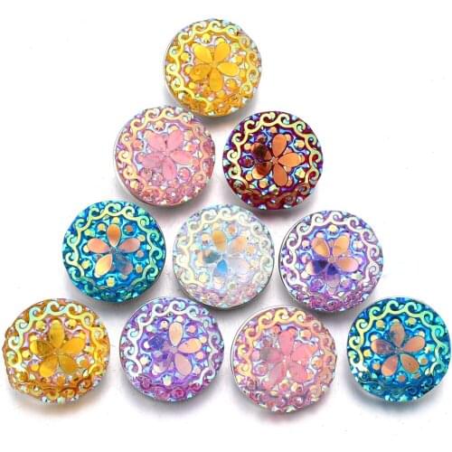 10pcs/lot Wholesale Snap Button Jewelry Newest Resin Flower Style Snap Button Bracelets For Women Fit 18mm Snap Jewelry