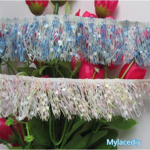 10 yards/Lot 38mm Width Colorful Fringe Lace Edge Trim Tassel DIY Wedding Dress Fabric Lace Ribbon Sewing Supplies Craft