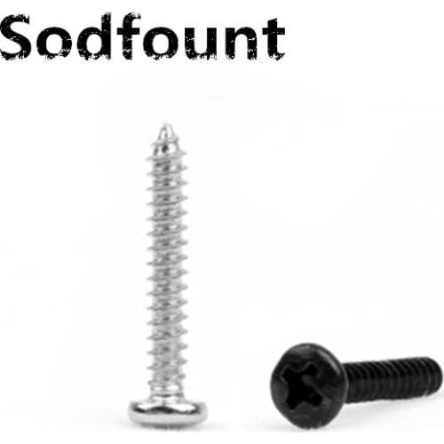 100pcs/lot Metric Thread Phillips Round Self-tapping Screws M3X6/8/10-20mm BA nickel plated miniature electronic screws