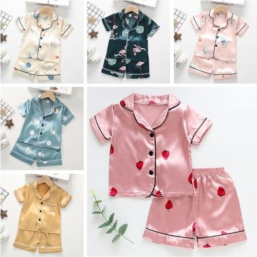 2021 Baby Boys Girls Sleepwear Soft Costume Pajamas Sets Solid Color Infant Girls Boys Shirt+Pants 2 Pcs Kids Homewear Clothing