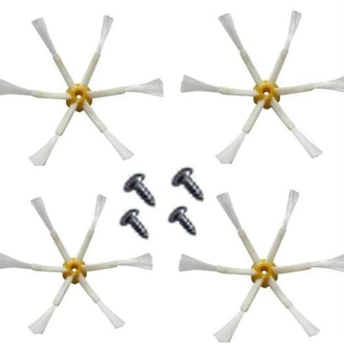 4pcs Side Brushes +Screws) for iRobot Roomba 500 600 700 Series 530 550 560 580 620 630 650 760 770 780 790 etc replacement