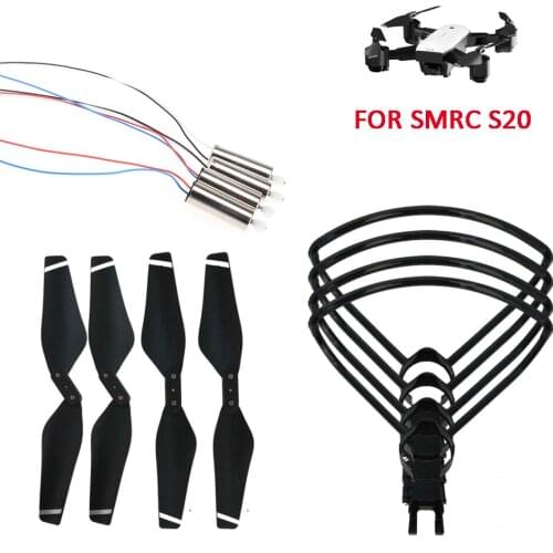 4pcs Spare Propeller + 4pcs Protective Cover+4pcs Motor For Smrc S20 Drone Protection Cover Propeller Spare Parts