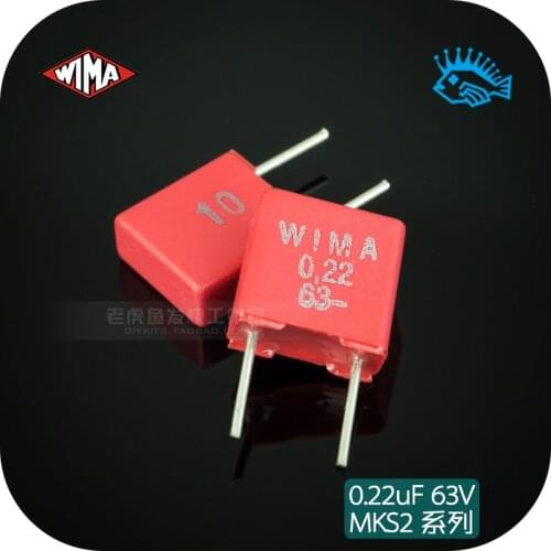 5pcs/50pcs 0.22uF 63V MKS2 Series 220nF/224 German Red WIMA Original Film Capacitor