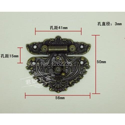 56 * 50mm Alloy lock Gift box box buckle Antique jewelry box hasp Crafts Accessories Wholesale