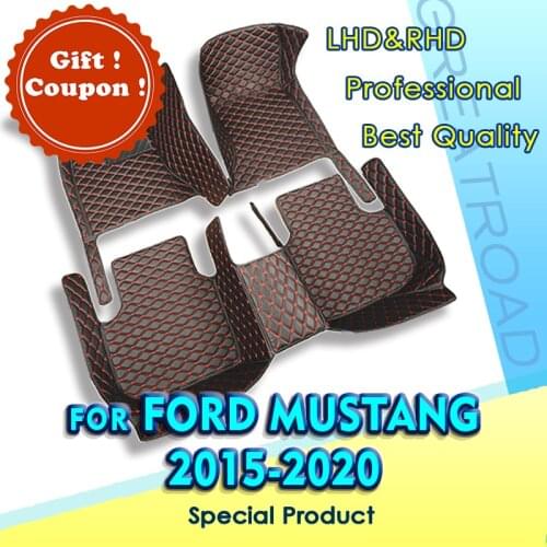 Car floor mats for Ford Mustang 2015 2016 2017 2018 2019 2020 Custom auto foot Pads automobile carpet cover interior accessories
