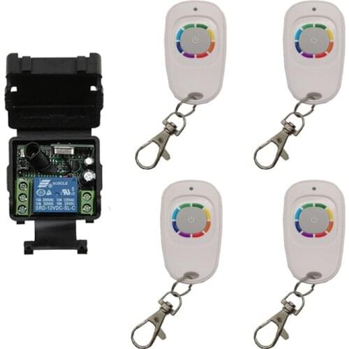 Mini Wireless Remote Control Light Switch 10A Relay Output Radio DC12/24V 1 CH Channel Receiver Module + Waterproof Transmitter
