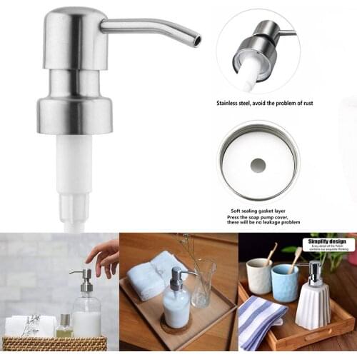 Bathroom Liquid Shampoo Shower Gel Stainless Steel Pump Glass Bottle Lotion Dispenser Pump Kitchen Bathroom Supplies