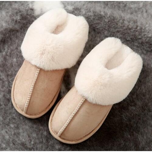 Furry Slippers Women Faux Fur House Slipper Female Slip On Keep Warm House Flat Shoes Casual Home Slides Ladies Room Footwear