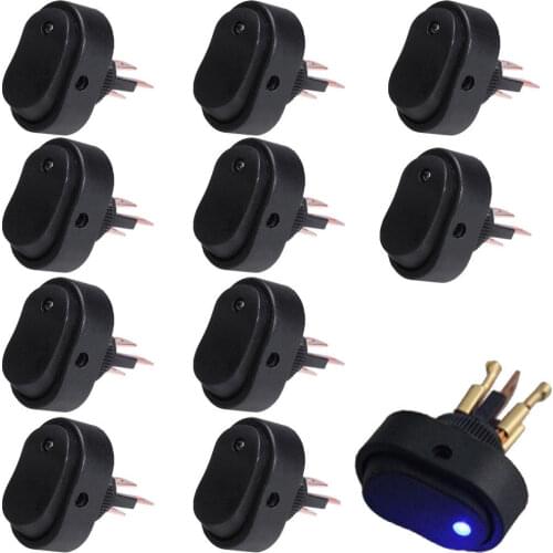 EE support 10 Pcs 12V 30A Heavy Duty Colors LED OFF/ON Toggle Switch Motor Rocker Switch Car Styling