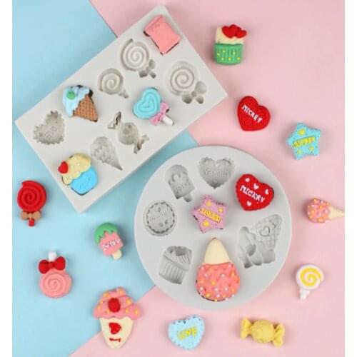 Ice Cream Candy Mould Silicone Mold Fondant Cake Decor Tool Gumpaste Sugarcraft Chocolate Form Bakeware