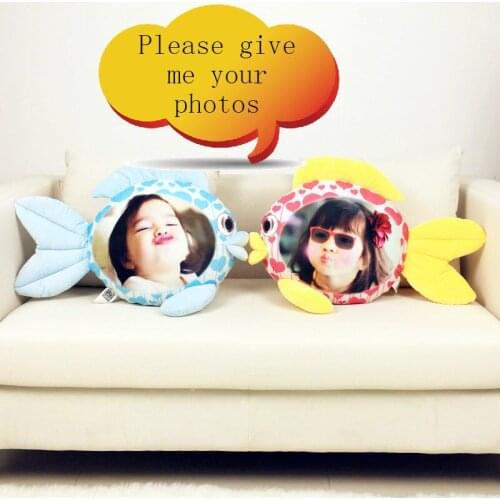 Kissing photo custom fish hold pillow humanoid cushion Christmas decorations diy gift custom Doll Birthday Valentines Day Gift