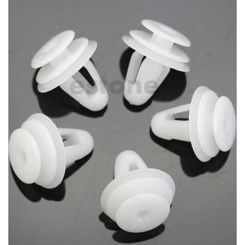 Hot 50 Pcs Vehicle Car 8 mm Hole White Plastic Rivets Fastener Door Clips