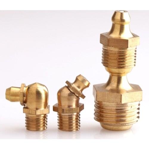 Brass Hydraulic Zerk/Grease nozzle Grease Nipple Fittings 45/90 Degree Straight M6 M8 M10 M12 M14 M16