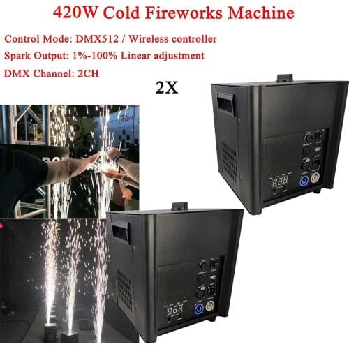 2Pcs/Lot 420W Cold Spark Firework Machine For Wedding Celebration Dmx And Remote Control Spark Fountain Sparkular Machine For DJ