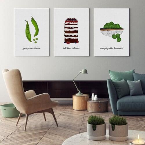 Modular Printed Dessert Sweet Cake Poster Abstract Canvas Painting Wall Art Pictures Living Room Home Decoration
