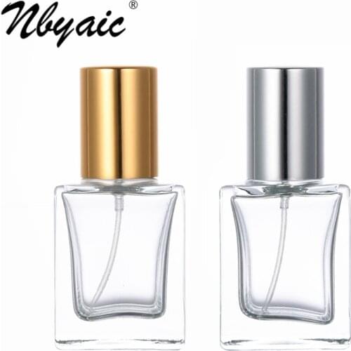 Nbyaic Perfume sub-bottle 30ml portable bottle 50ml spray bottle gold and silver straight round cover glass empty bottle 1pcs