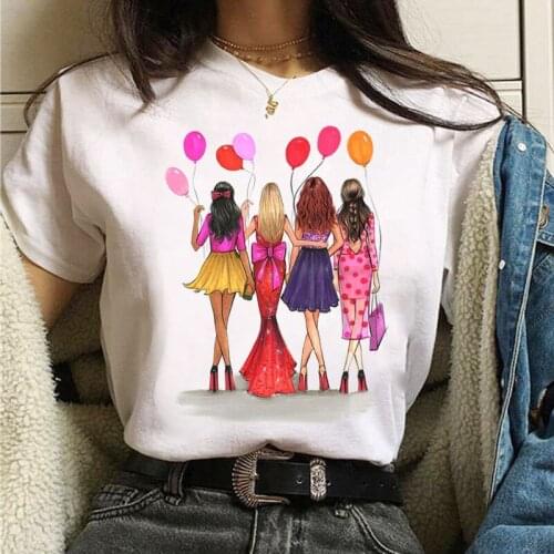 New Fashion Girls Short Sleeve T Shirt Short Sleeve Fashion Female Harajuku Funny Tops White T Shirt Women Clothing aesthetic