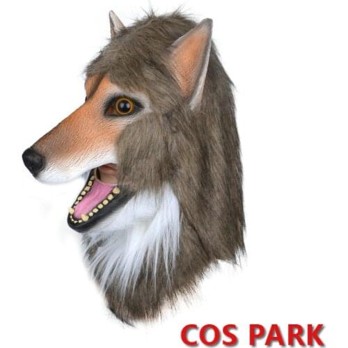 2020 New Wolf Dog Latex Mask Headcover For Halloween Animal Mask Funny Mask Gift Mouth Can Move Mask