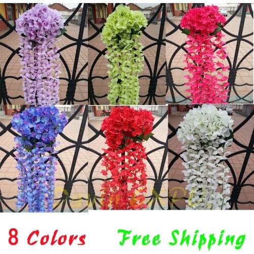 New 80cm Artificial Silk Orchid Ivy Flower Vine For Wall Hanging Garland Plant Wedding Party Home Hotel Decoration Supplies