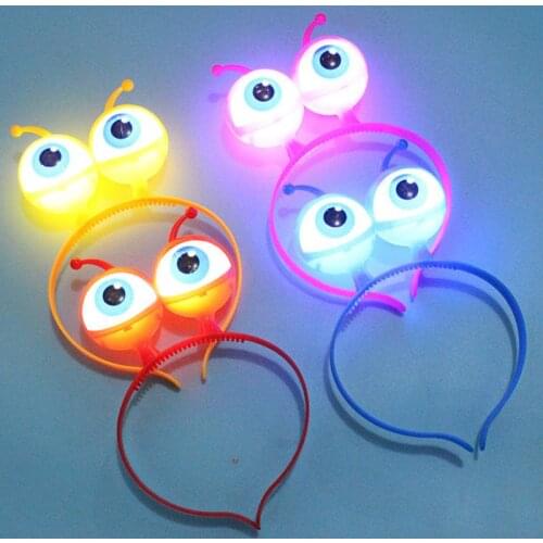 New New Eyeball LED Hair Hoop Flashing Glow Headband Crown Heart Light Up Hairbands Hair Accessories Glow Party Christmas New