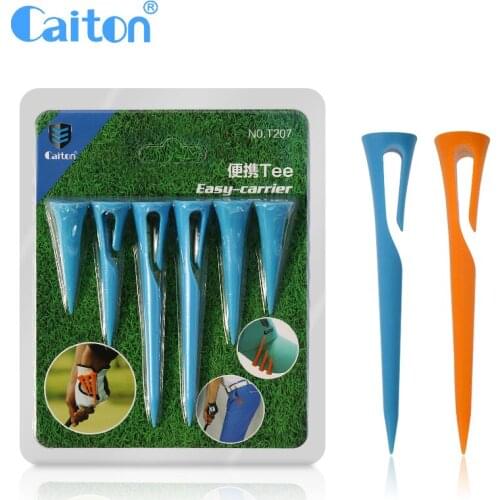 Caiton Mutli-size Portable Pocket Golf Tees with Hook Clip Golfer Club Training Easy-carrier golf Accessries 6pcs/bag