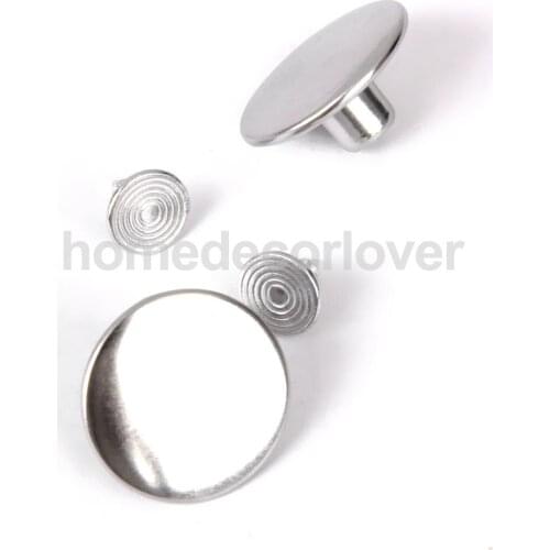 6 Set 20mm Denim Jeans Craft Buttons Stud Hammer On No Sew Silver DIY Repair