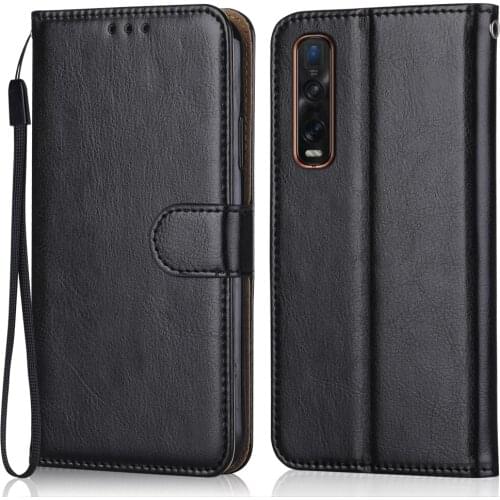 Folio Luxury Leather Case for On OPPO Find X2 Pro Wallet Stand Flip Case Phone Bag with Strap