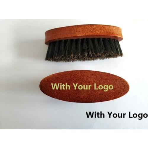 20PCS Mens Shaving Brush Portable Mini Boar Bristle Beard Brush Mustache Beard Care Engrave Logo 8.5cm