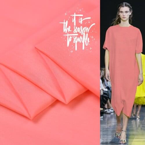 LEO&LIN Light Watermelon Red Powder 12momme Behaviour Thin Flexible Luster Garment Silk Cotton Fabric Sewing Patchwork