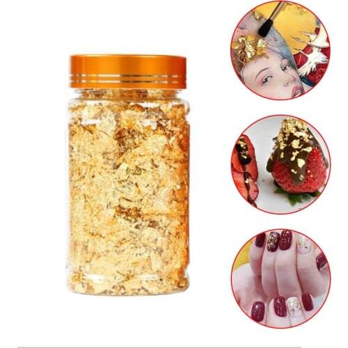 Cake Decor Gold Glitter Flakes Foil Fragments DIY Painting Arts Crafts Nail Tool For Home Decoration Art Crafts