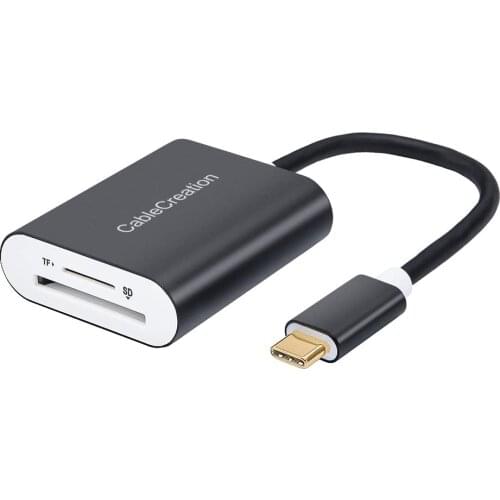 USB C to SD Micro SD Card Reader,Type C [Thunderbolt 3] 2-in-1 Memory Card Aluminum Reader,Compatible with for MacBook Pro 2019