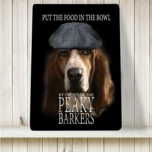 Vintage Barkers Basset Hound Dog Metal Tin Sign 8x12 Inch Retro Home Kitchen Office Cafe Wall Decor New