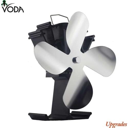 VODA Efficient 4 Blade Heat Powered Stove Fan Quiet Eco Friendly Fireplace Fan For Log/Wood Burner Indoor Heat Distribution Tool