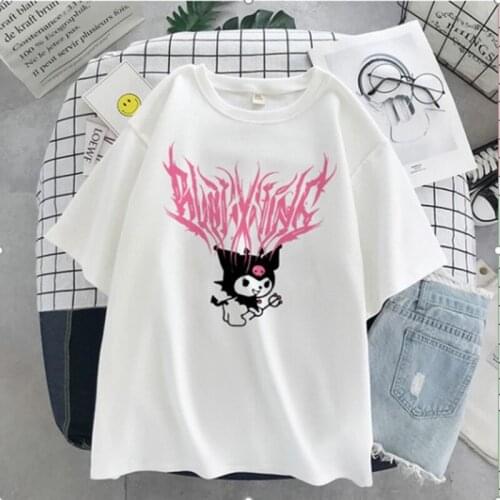 Y2K Top Street Beauty Bratz Handsome print ladies T-shirt ladie casual basis O-collar white shirt short sleeve T-shirt,Drop Ship