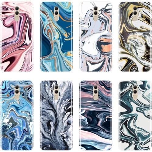 Back Cover For Huawei Mate 9 10 20 Lite Soft Silicone Pink Blue Marble Stone Graffiti Phone Case For Huawei Mate 7 8 9 10 20 Pro