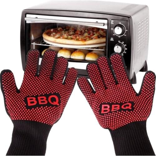 High Temperature Resistant 800 BBQ Fire Gloves Flame Retardant Non-Slip Fireproof Grill Insulation Microwave Oven Gloves
