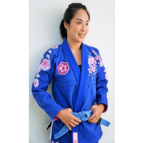 Ladies BJJ kimonos sunrise sakura brilian jiu-jitsu gi girls 100% cotton bjj gi for women