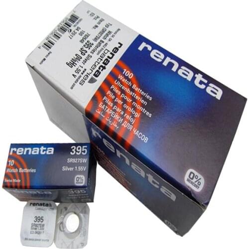 10pcs/lot RENATA Silver Oxide Watch 395 SR927SW 927 1.55V 395 Renata Battery Drop Shipping