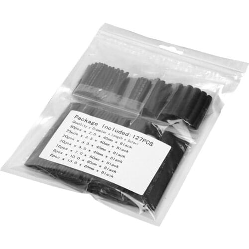 127pcs Car Electrical Cable Heat Shrink Tube Environmental Protection Flame-retardant Tubing Wrap Sleeve Assorted Kit
