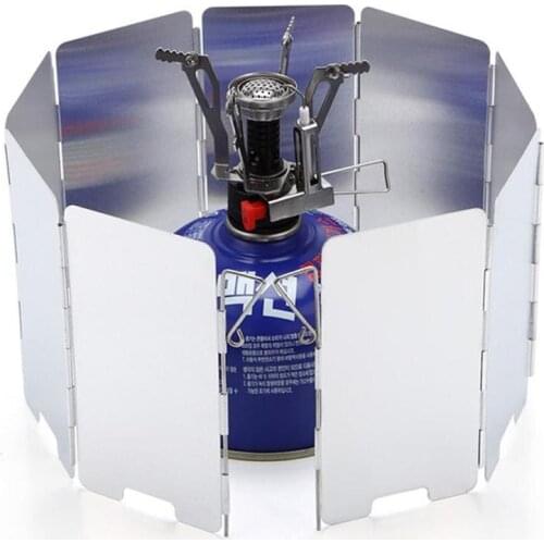 9Pcs/set Windshield Outdoor Camping Stove Foldable Stove Accessories Windshield Outdoor Windshield Cooker Gas Picnic Barbec G5J4