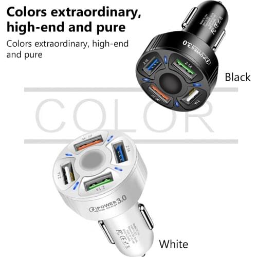 4 Ports USB Car Charger Quick Charge 3.0 Fast Car Cigarette Lighter For Samsung Huawei Xiaomi iphone QC 3.0 Car Charger