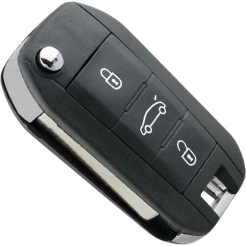 Car 3 Buttons ID46 Chip Remote Flip Key Fob 433Mhz Fit For Peugeot 208 2008 301 308 508 4008 5008