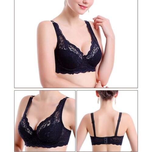 Big Cup Sexy Underwire Support Embroidery Bralette Womens Lace Bra Breathable Brassiere Underwear BH Size 32-44 A B C D DD E Cup