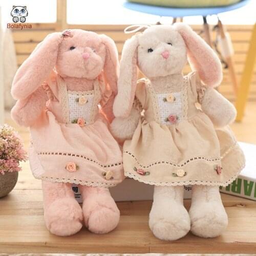 BOLAFYNIA Baby Kid Plush Toy for Christmas Birthday Gift Children Plush Stuffed Toys long ear dressing rabbit