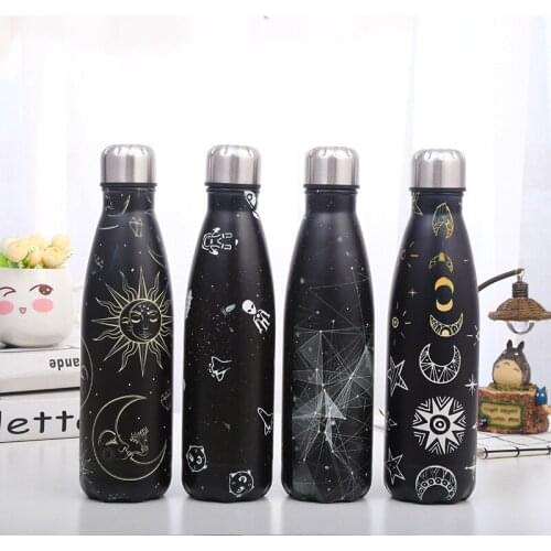500ml Travel cup portable Thermos Double-wall Insulated Vacuum Flask Stainless Steel Space Series thermos For Sport Water Bottle