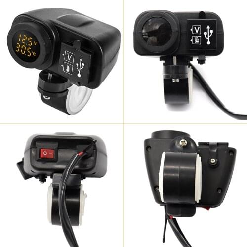 Dual USB Fast Charger with Switch Socket Power Outlet Adapter Waterproof Dual USB Ports for Marine RV Boat Motorcycle Truck